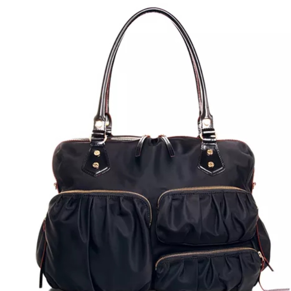 MZ Wallace Large Kate Bag, Bedford Nylon, Black. With Luggage Strap.